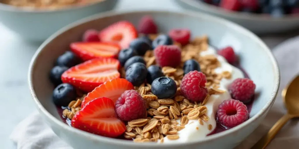 Strawberry and Almond-Buckwheat Groats With Yogurt